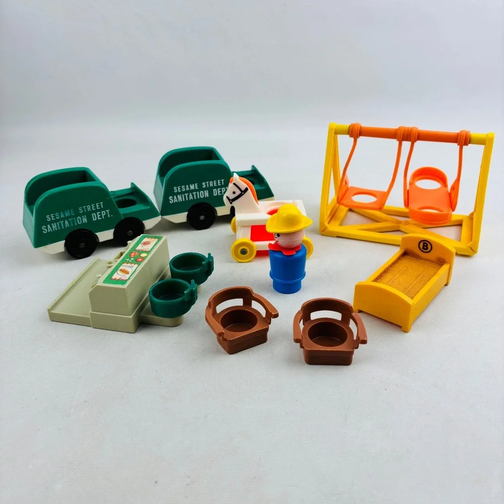Fisher Price‎ Little People Furniture Lot Cowboy Sesame Street Trucks Playground
